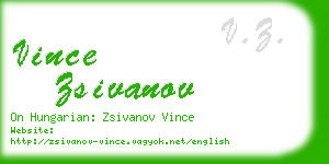 vince zsivanov business card